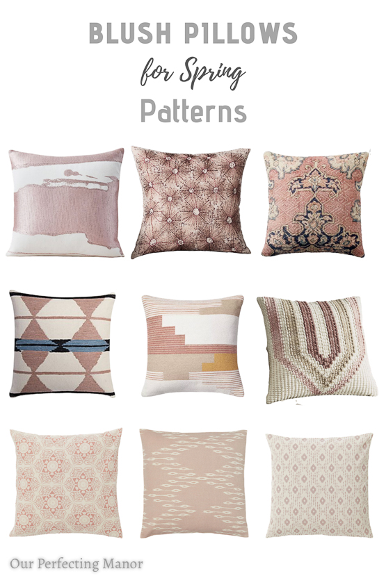 Blush pink affordable pillows