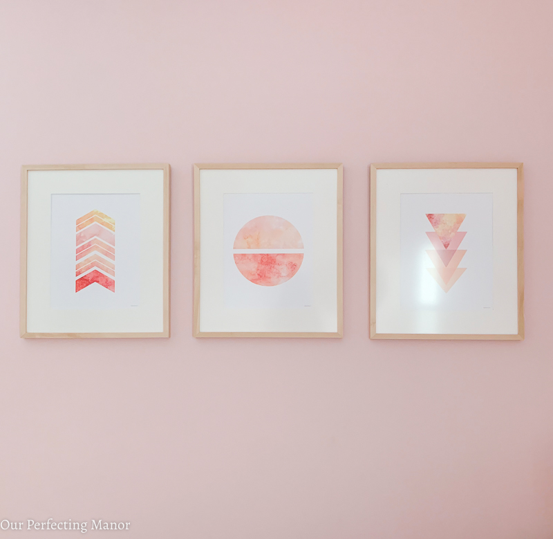 Pink and coral wall art