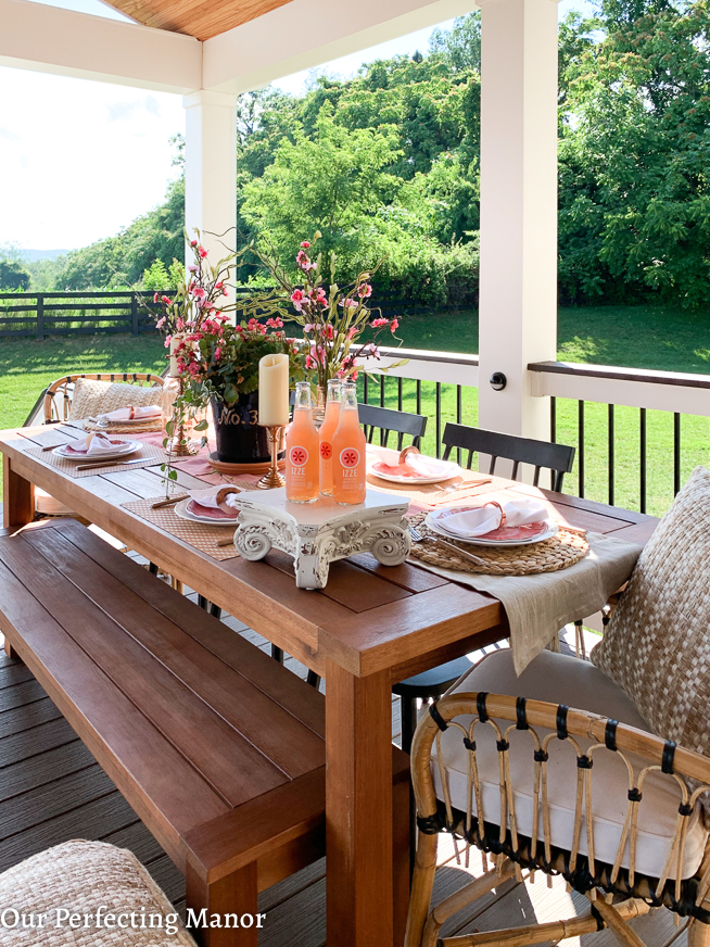 World Market outdoor table and bench