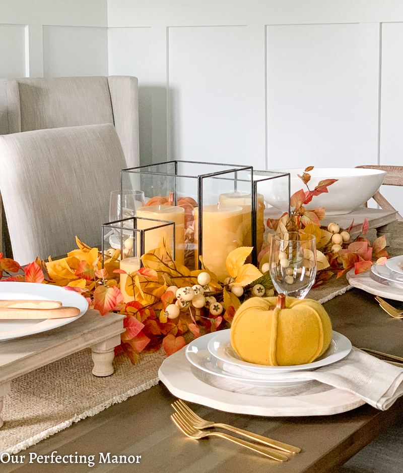 Fall colorful tablescape.