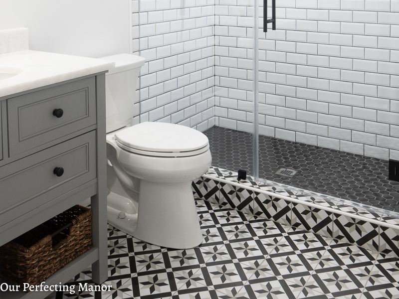 Black and white tile