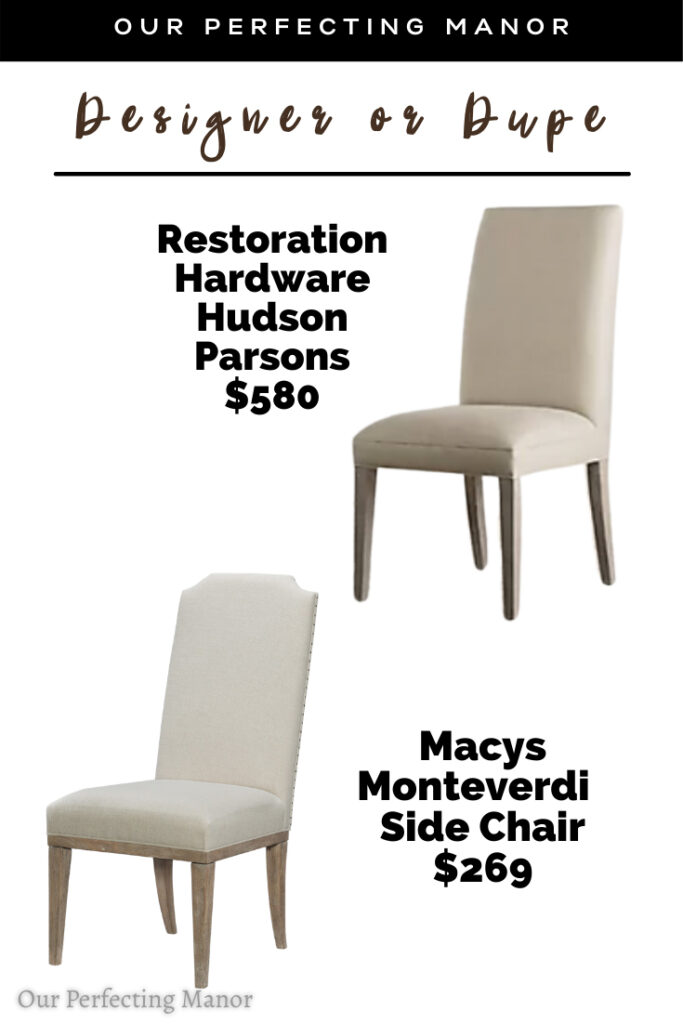 Restoration Hardware Hudson Parsons Upholstered Dining Chair