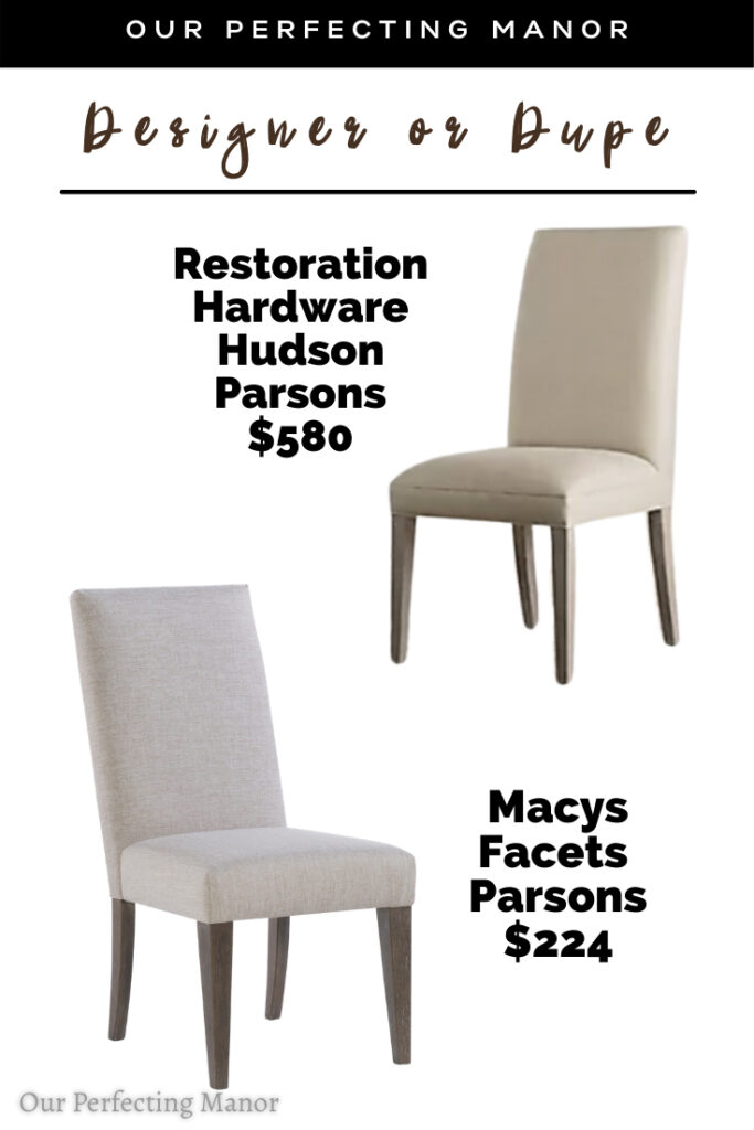 Restoration Hardware Hudson Parsons Upholstered Dining Chair