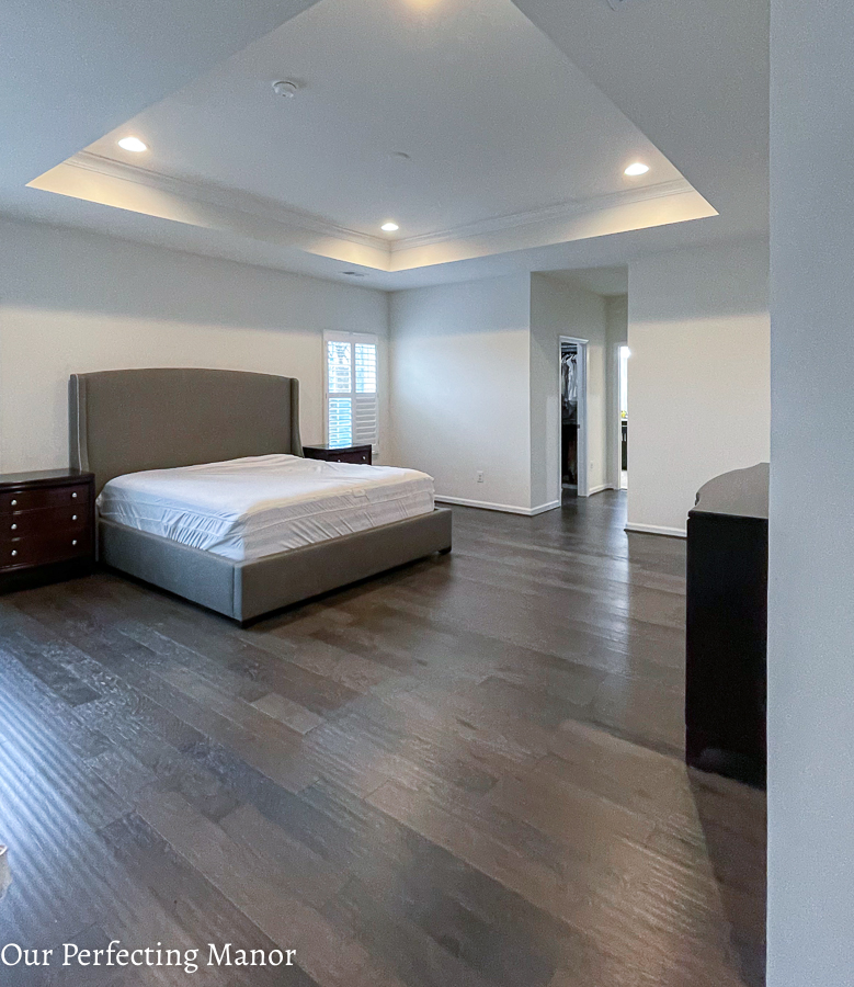 Owner's bedroom engineered hardwood flooring