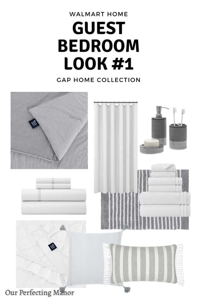 Guest bedroom monochromatic look with Gap Home by Walmart