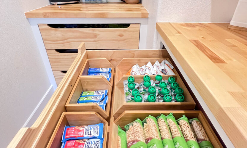 Organized pantry drawers