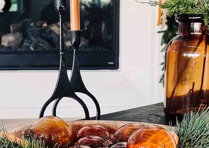 DIY Amber Glass Christmas Ornaments